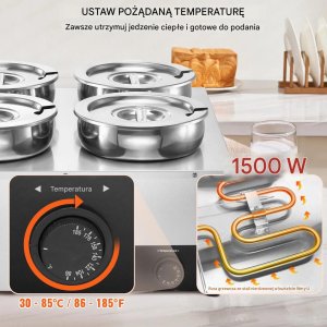 Podgrzewacz do zup 4x7,4L 1500W stal nierdzewna regulacja temp. do bufetu 7