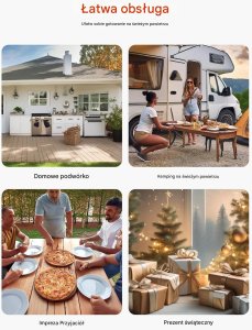 Piec do pizzy 30,5 cm na drewno/pellet, stalowy z termometrem  ogrodowy 3