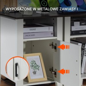 Stoliki nocne 2szt z USB i LED 3-poziomowe białe do salonu i sypialni 7