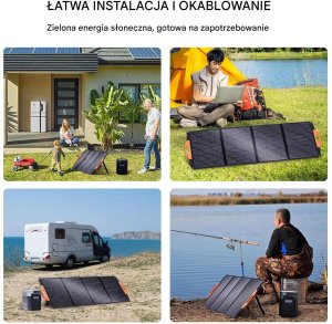 Ładowarka solarna Azo Panel solarny 120W składany ETFE, USB/DC, wodoodporny  dom/off-grid 3