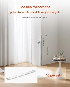 Narożnik ścienny 38x38mm nierdzewny 10szt zestaw z taśmą 3M ochrona kąta 3