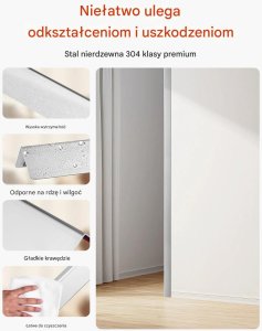 Narożnik ścienny 38x38mm nierdzewny 10szt zestaw z taśmą 3M ochrona kąta 5