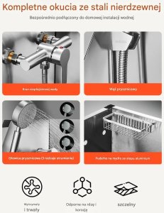 Wanna groomerska dla psa stalowa z prysznicem i schodkami antypoślizgowymi 6