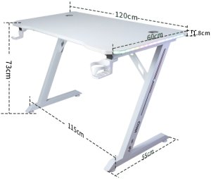 Biurko gamingowe Cobra CRF4577RGB White , LED RGB, 120 cm 6
