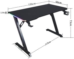 Biurko gamingowe Cobra CRF4576RGB Black, LED RGB, 120 cm 6