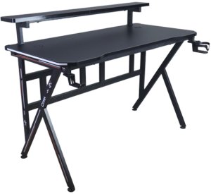 Biurko gamingowe z półką Cobra CRF4010RGB Black. LED RGB, 120 cm 2