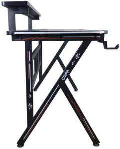Biurko gamingowe z półką Cobra CRF4010RGB Black. LED RGB, 120 cm 3