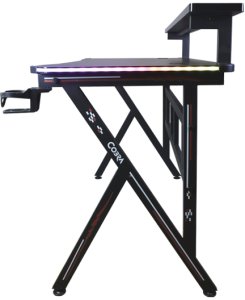 Biurko gamingowe z półką Cobra CRF4010RGB Black. LED RGB, 120 cm 5