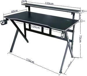 Biurko gamingowe Cobra CR4009BK czarne 120 cm 9