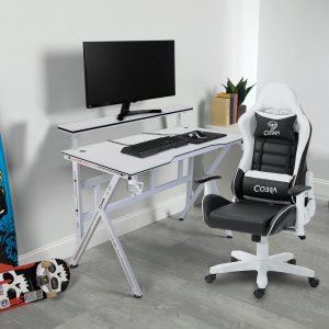 Biurko gamingowe z półką Cobra CR4010WH białe 120 cm 11