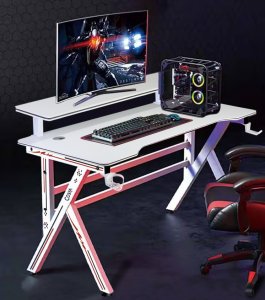 Biurko gamingowe z półką Cobra CR4010WH białe 120 cm 10