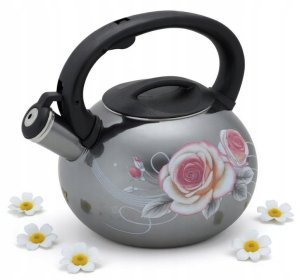 Czajnik emaliowany 3L z gwizdkiem. Masterpan MP-2547. Indukcja, gaz 2