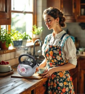 Czajnik emaliowany 3L z gwizdkiem. Masterpan MP-2547. Indukcja, gaz 6