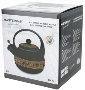 Czajnik emaliowany 2,2L z gwizdkiem. Masterpan MP-2513. Indukcja, gaz 6