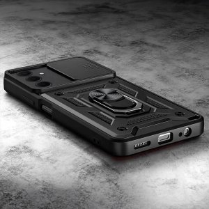 Etui Pancerne Do Samsung Galaxy A35 5G (Czarne, Armor, Ochronne) Szkło 3