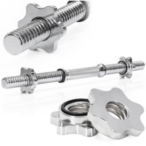 Gryf krótki 48 cm do hantli z zaciskami zestaw 2 szt. gwintowane 28 mm stal chromowana UNIWERSALNY 2