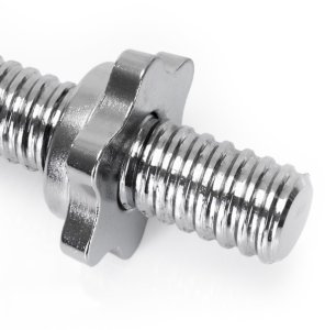 Gryf krótki 36 cm do hantli z zaciskami śr. 28 mm gwintowany, stal chromowana UNIWERSALNY 10