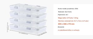 ORPLAST Pojemniki pod łóżko 4szt, z kółkami, z pokrywą, organizacja ubrań 2