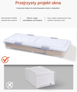 ORPLAST Pojemniki pod łóżko 4szt, z kółkami, z pokrywą, organizacja ubrań 6