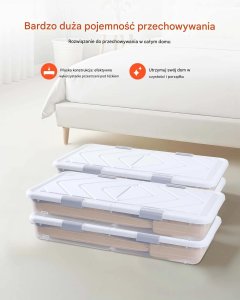 ORPLAST Pojemniki pod łóżko 4szt, z kółkami, z pokrywą, organizacja ubrań 7