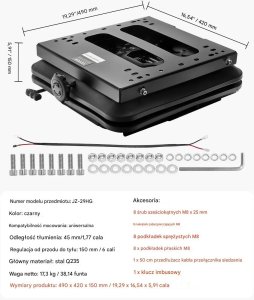 Zawieszenie fotela powietrzne z prowadnicą, uniwersalne do traktora i wózka 2
