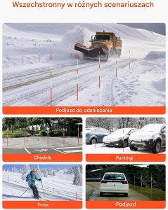 Słupki odblaskowe do podjazdu 200szt, 122cm, włókno szklane, śnieg 3