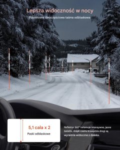 Słupki odblaskowe do podjazdu 200szt, 122cm, włókno szklane, śnieg 5