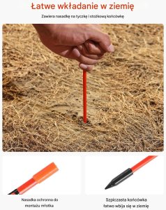 Słupki odblaskowe do podjazdu 200szt, 122cm, włókno szklane, śnieg 6