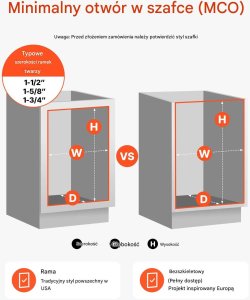 Kosz wysuwany do szafki  szuflada soft-close, metalowy system, do kuchni 7