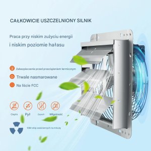 Wentylator wyciągowy 30,5cm 1400RPM aluminiowy, wysoki przepływ do garażu 4