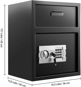 Sejf depozytowy elektroniczny 48L z kodem i wrzutem do domu, hotelu, biura 2