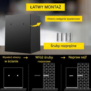 Sejf depozytowy elektroniczny 48L z kodem i wrzutem do domu, hotelu, biura 4