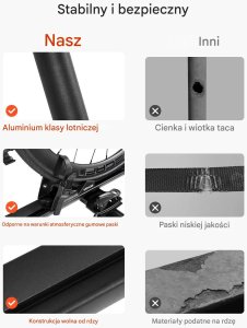 Korbi Bagażnik rowerowy dachowy, aluminiowy uchwyt 1 rower 15kg z zamkiem do auta 6
