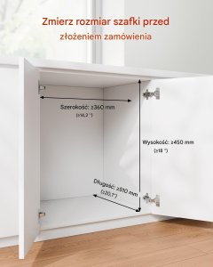 Kosz wysuwany do szafki 2x20L pełen wysuw, metalowe prowadnice, pod zlew 3