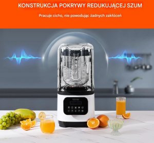 Blender gastronomiczny szary kielichowy 2l 9 biegów stalowy smoothie lód 4