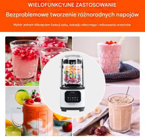Blender gastronomiczny szary kielichowy 2l 9 biegów stalowy smoothie lód 6
