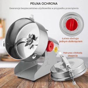 Aigostar Młynek zbożowy elektryczny 3400W stal nierdzewna szybki pasza mąka stojący 3