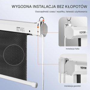 Ekran projekcyjny elektryczny 100 cali 16:9 4K pilot kino domowe 6