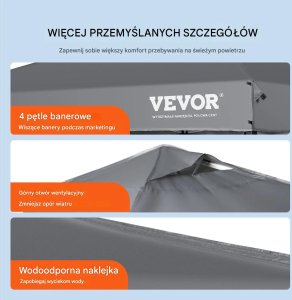 Namiot handlowy 3x3 m pawilon ogrodowy wodoodporny szybki rozkład imprezy 4