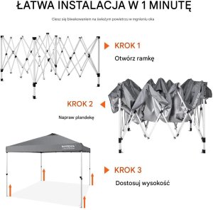 Namiot handlowy 3x3 m pawilon ogrodowy wodoodporny szybki rozkład imprezy 7