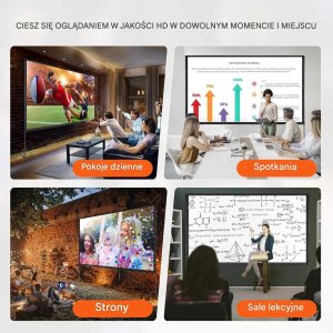 Ekran projekcyjny z statywem 150 cali 16:9 4K plener kino domowe 5