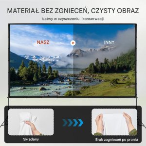 Ekran projekcyjny z statywem 150 cali 16:9 4K plener kino domowe 7