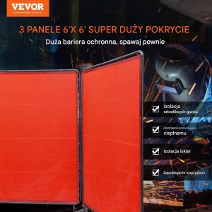 Stabilus Parawan spawalniczy 3-panelowy 180x180 ognioodporny na kółkach warsztat 3