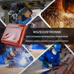 Stabilus Parawan spawalniczy 3-panelowy 180x180 ognioodporny na kółkach warsztat 7