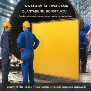 Stabilus Parawan spawalniczy 180x180 ognioodporny na kółkach warsztat przemysł 6