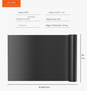 Folia na oczko wodne do oczek wodnych basenowa mocna 9 x 10.6 m 2