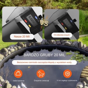 Folia na oczko wodne do oczek wodnych basenowa mocna 9 x 10.6 m 3