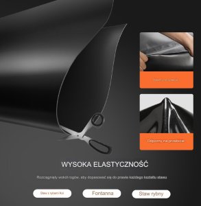 Folia na oczko wodne do oczek wodnych basenowa mocna 9 x 10.6 m 4