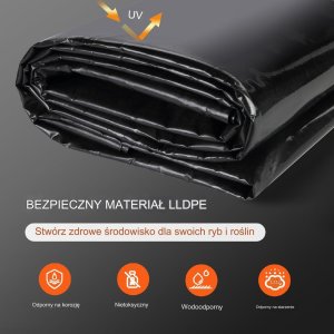 Folia na oczko wodne do oczek wodnych basenowa mocna 9 x 10.6 m 6