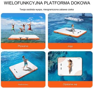 Nadmuchiwana pływająca tratwa wyspa na basen plaże 3,04 x 2,43 m 5